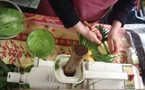 Du jus d'herbe bio et frais au Marché Bio Raspail