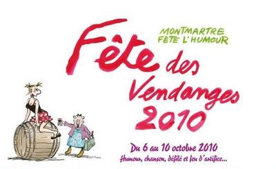 (c) Création originale de la dessinatrice Claire Bretécher pour l'affiche de la Fête des Vendanges 2010 : Agrippine et son arrière grand-mère de 95 ans et demi, Zonzon