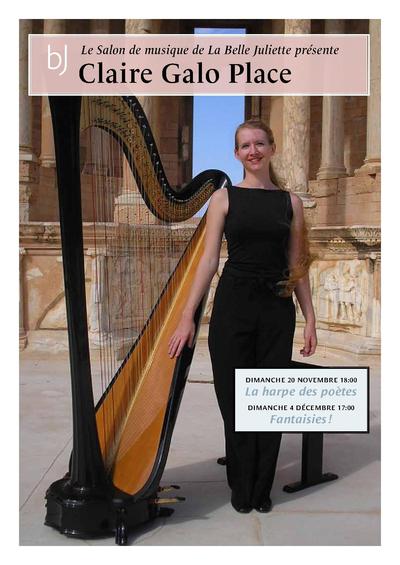 20 novembre et 4 décembre 2011 - Claire Galo Placel - Concerts de Harpe dans le salon de la Belle Juliette 