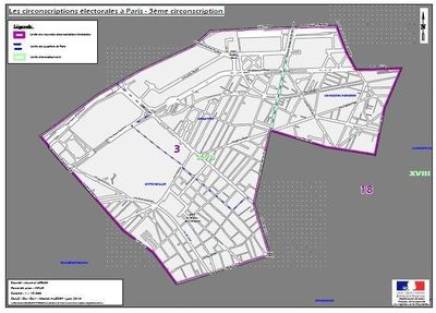 La 11e circonscription de Paris (c) Ministère de l'intérieur.