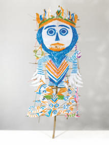 Ni Tanjung, 2017, unique work, colored pencil and chalk, on paper cutout, fastenen on bamboo stick© Galerie Patricia, Dorfmann, Paris Ni Tanjung, 2017, unique work, colored pencil and chalk, on paper cutout, fastenen on bamboo stick© Galerie Patricia, Dorfmann, Paris