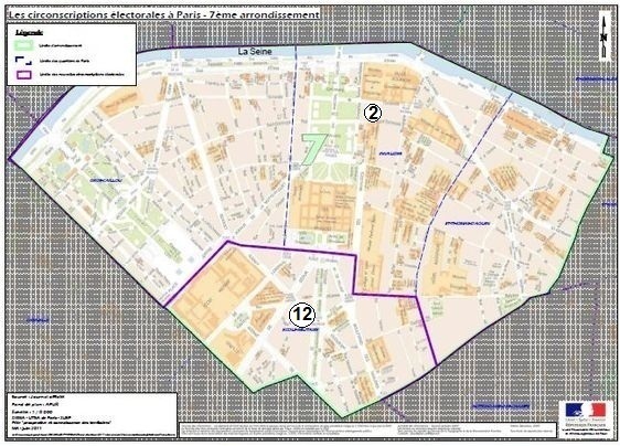 La 2e circonscription dans le 7e arrondissement  (c) Ministère de l'Intérieur.