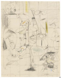 Arshile Gorky, Study for the Bethrotal, 1946-1947, graphite and wax crayon on paper, 61,5x48,6cm, Spencertown, Jack Shear © Elsworth Kelly Studio Arshile Gorky, Study for the Bethrotal, 1946-1947, graphite and wax crayon on paper, 61,5x48,6cm, Spencertown, Jack Shear © Elsworth Kelly Studio