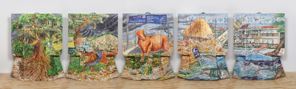 Yuki Kihara, Installation Samoa Uta Fanua, 2021, Dunedin © Yuki Kihara and Mitford Gallery Dunedin, photography Glenn Frei Yuki Kihara, Installation Samoa Uta Fanua, 2021, Dunedin © Yuki Kihara and Mitford Gallery Dunedin, photography Glenn Frei