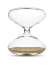 The Hourglass by Marc Newson, Switzerland 2015, borosilicate glass, stainless steel gold-plated nanoballs©photo Philippe Joner