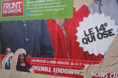 Affichage sauvage campagne électorale municipale 2014